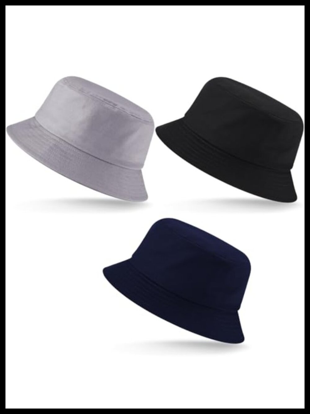 XXL Oversize Bucket Hat 3 Pack Cotton Wide Brim Sun Fishing Hat